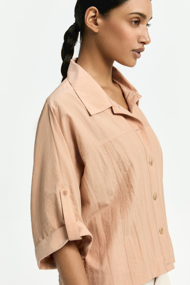 Dames blouse in crushed taft