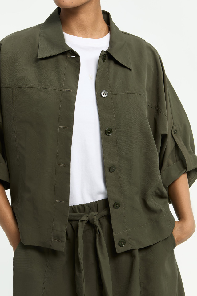 Dames blouse in crushed taft