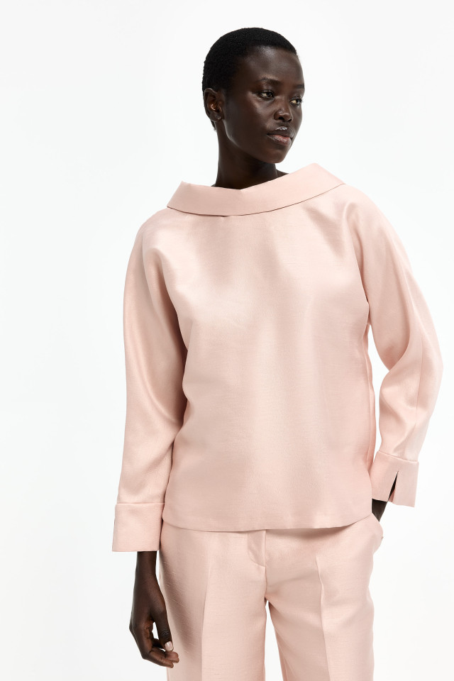Bluse mit luxuriöser Seidenoptik