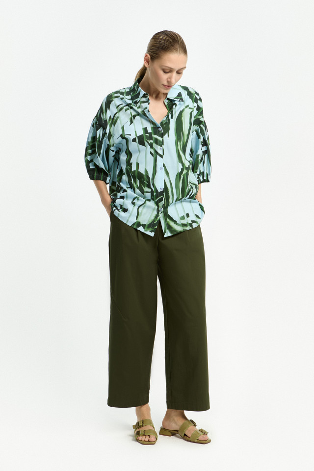 Eigentijdse broek met plooi 