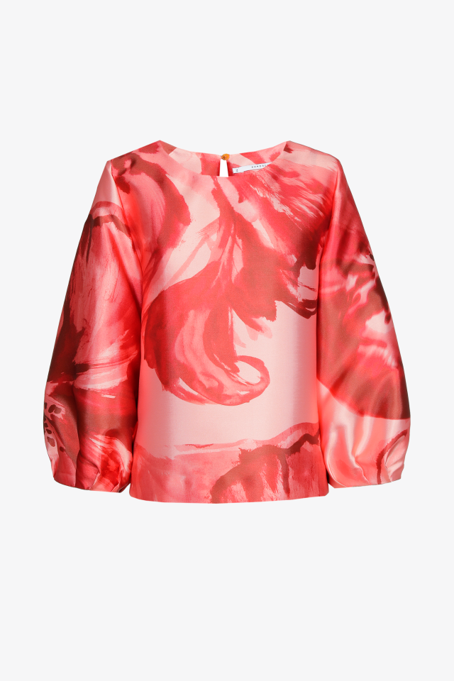 Blouse met aquarel bloemenprint