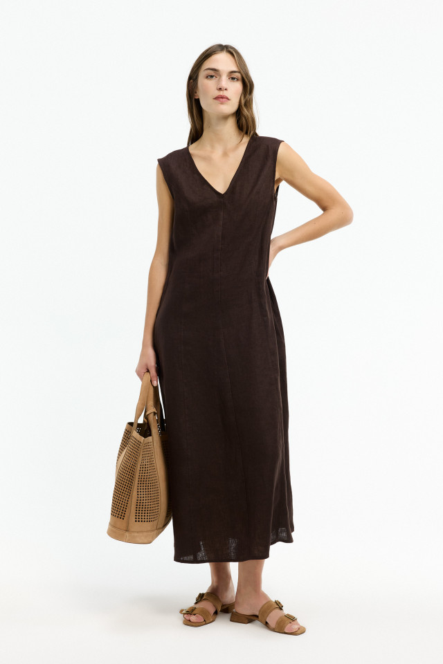 Midikleid aus Leinen 