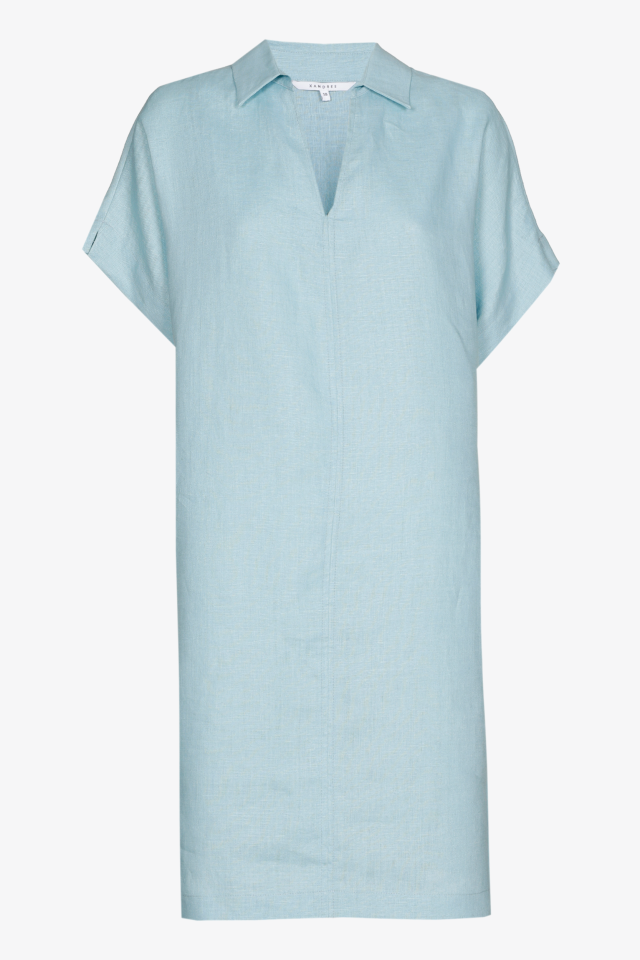 Leinenkleid mit kurzen Ärmeln