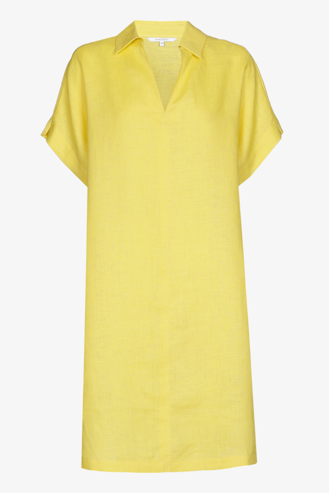 Leinenkleid mit kurzen Ärmeln