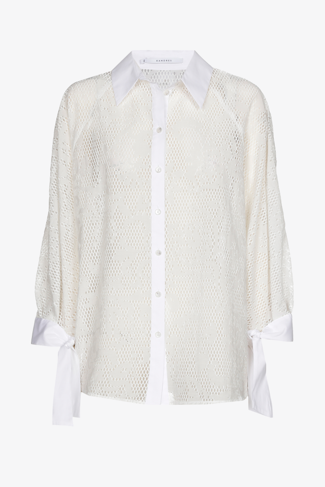 Bluse mit Spitzenoptik