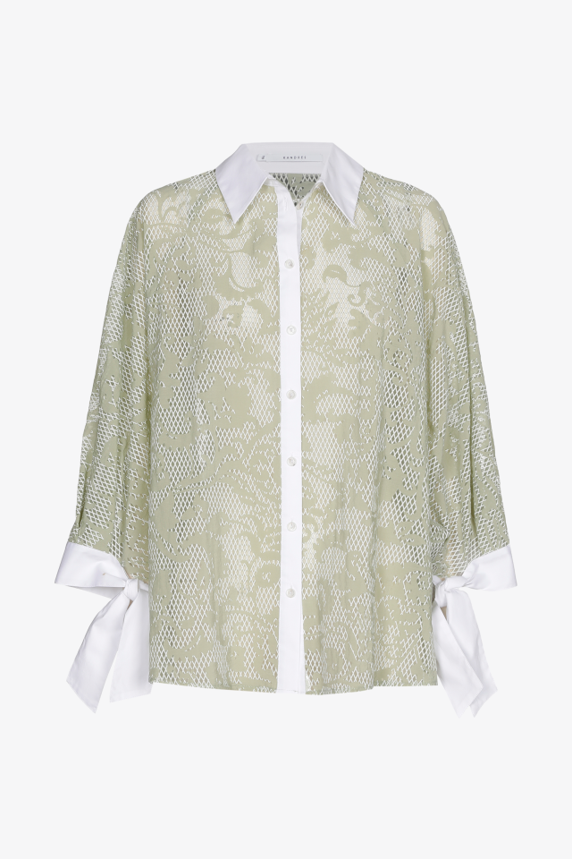 Bluse mit Spitzenoptik