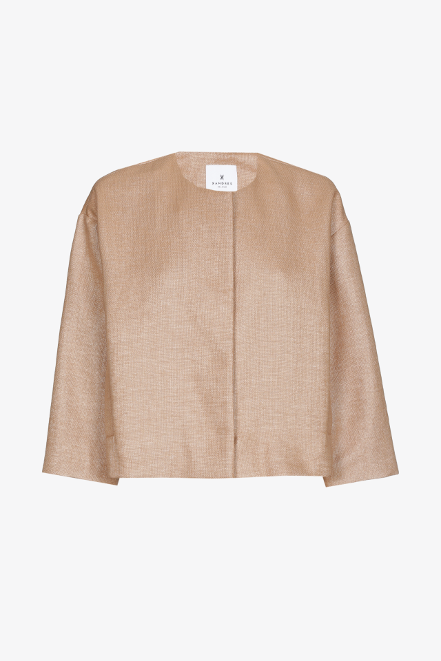 Geklede korte damesjas in raffia