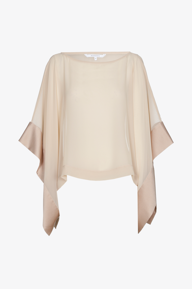 Blouse in semi-transparent fabric
