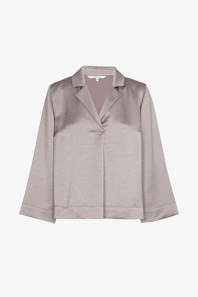 Korte satijnen blouse
