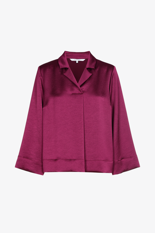 Korte satijnen blouse
