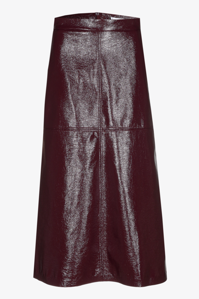Rok met laklederen look