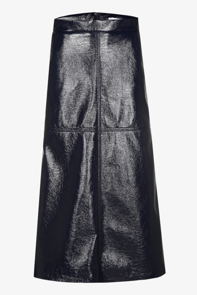 Rok met laklederen look