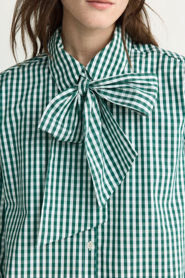 Chemise à carreaux avec nœud amovible