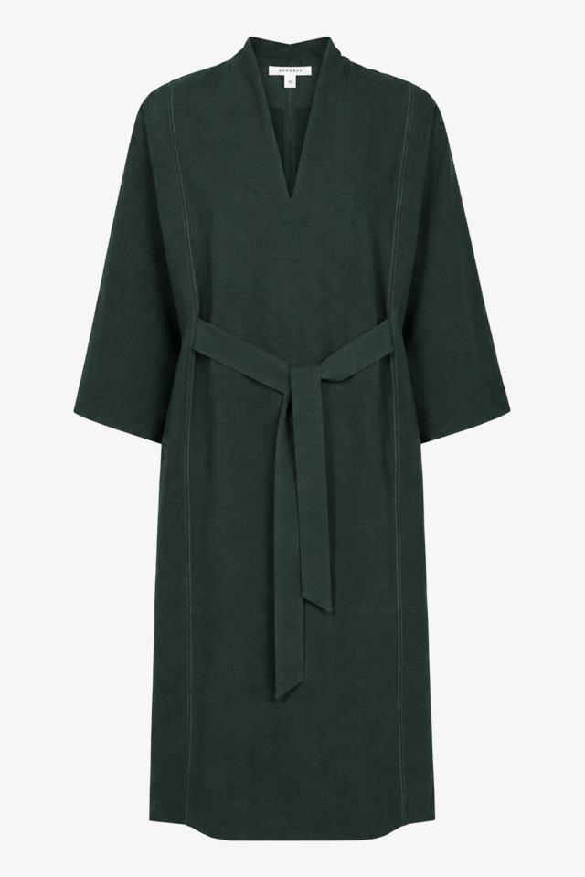 Jurk in crêpestof met binder