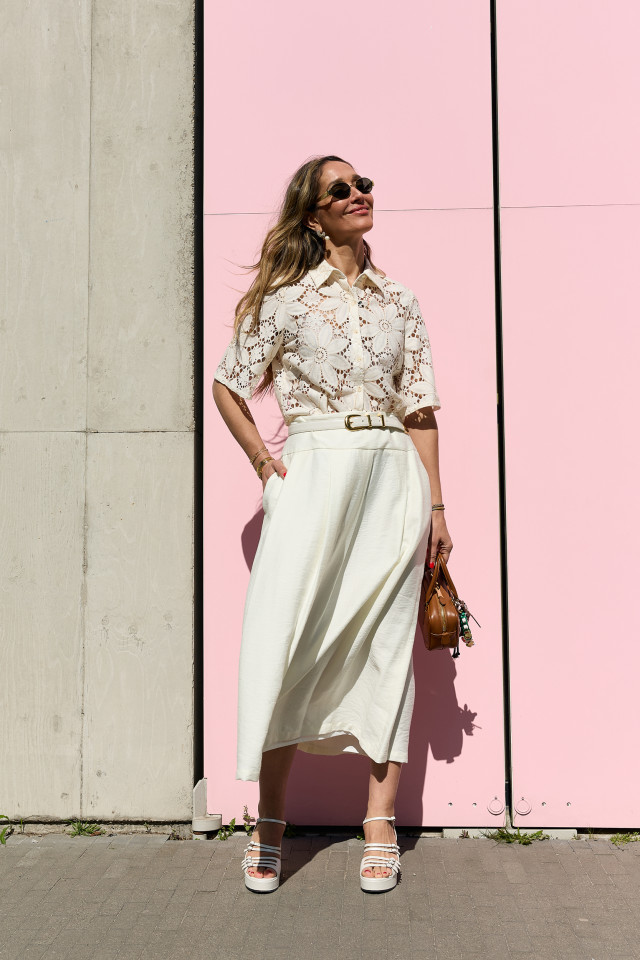 Lookbook: Blouse en broderie anglaise + Jupe longue fluide