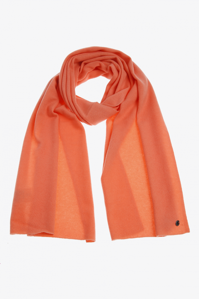 Oranjeroze sjaal in cashmere
