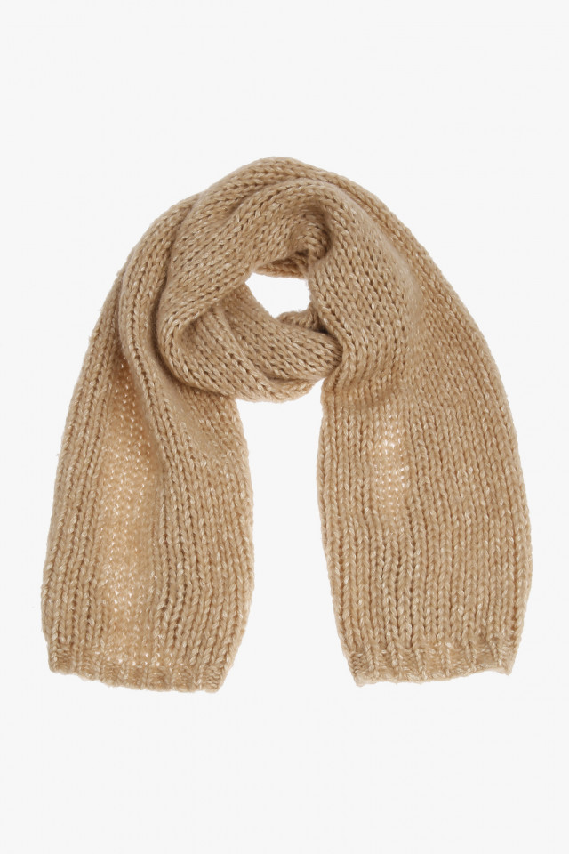 Beige knitted scarf