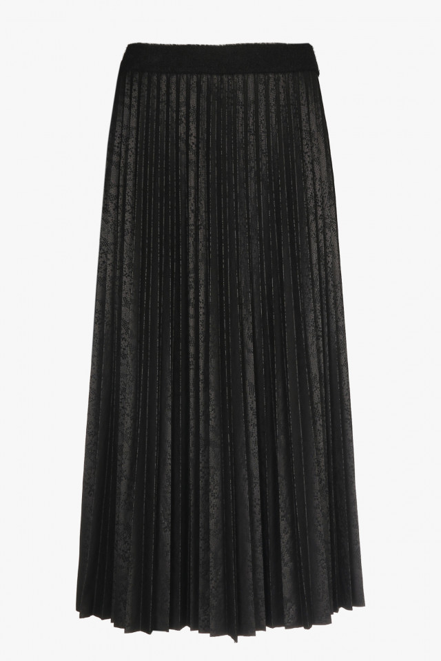 Longue jupe plissée noire