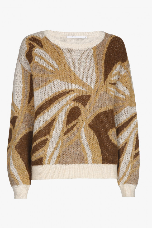 Beige and brown woollen pullover