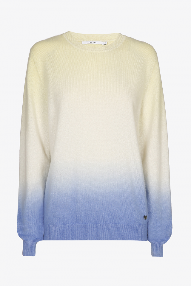 Yellow and blue cashmere pullover