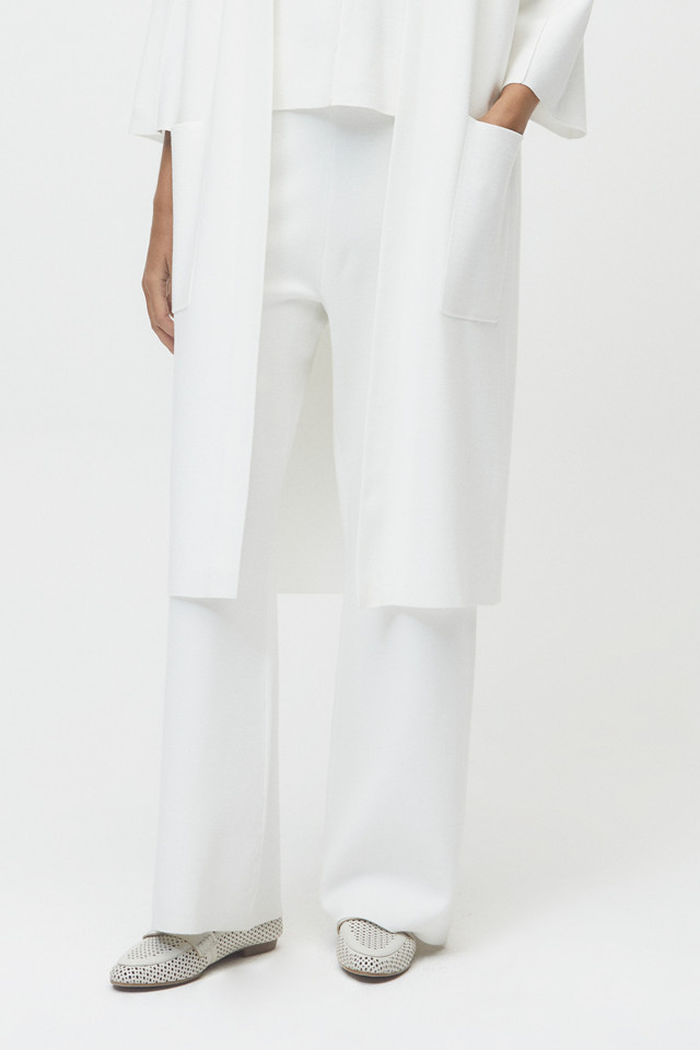 Wide white trousers