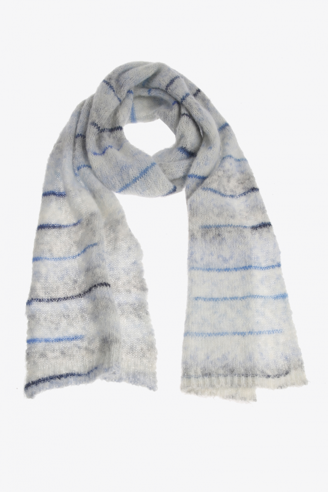 Light blue scarf with stripes
