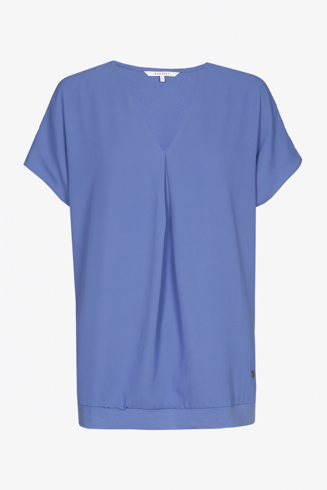 Blue T-shirt with V-neck