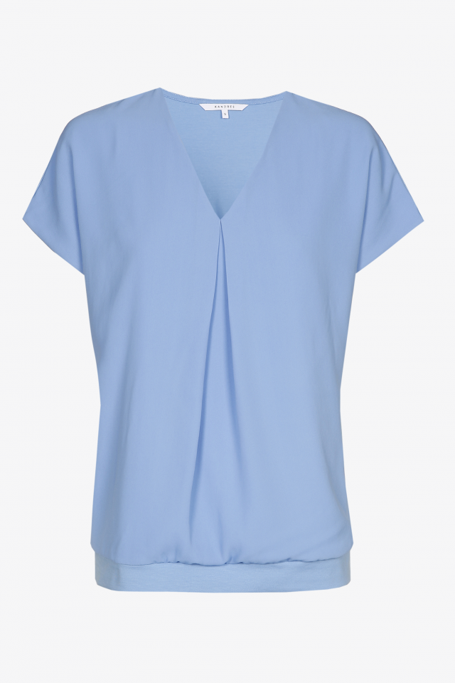 Light blue top with short sleeves