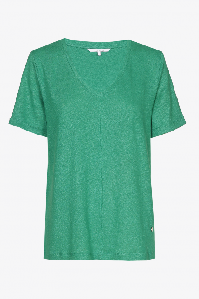 Green T-shirt with V-neck