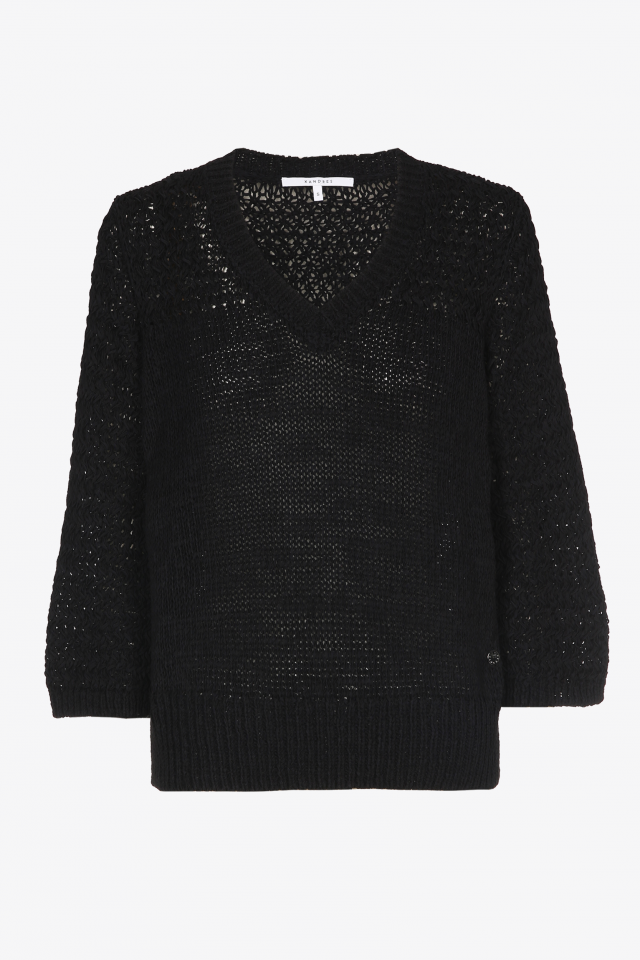 Schwarzer Pullover aus Baumwolle