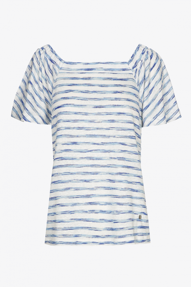 Striped T-shirt with square neck