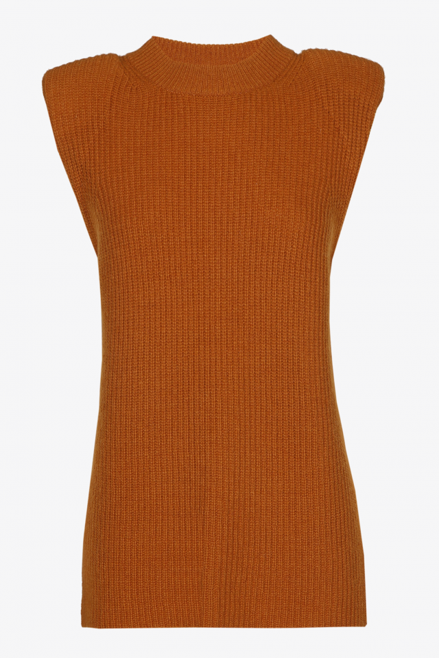 Cashmere blend knitted sleeveless sweater 