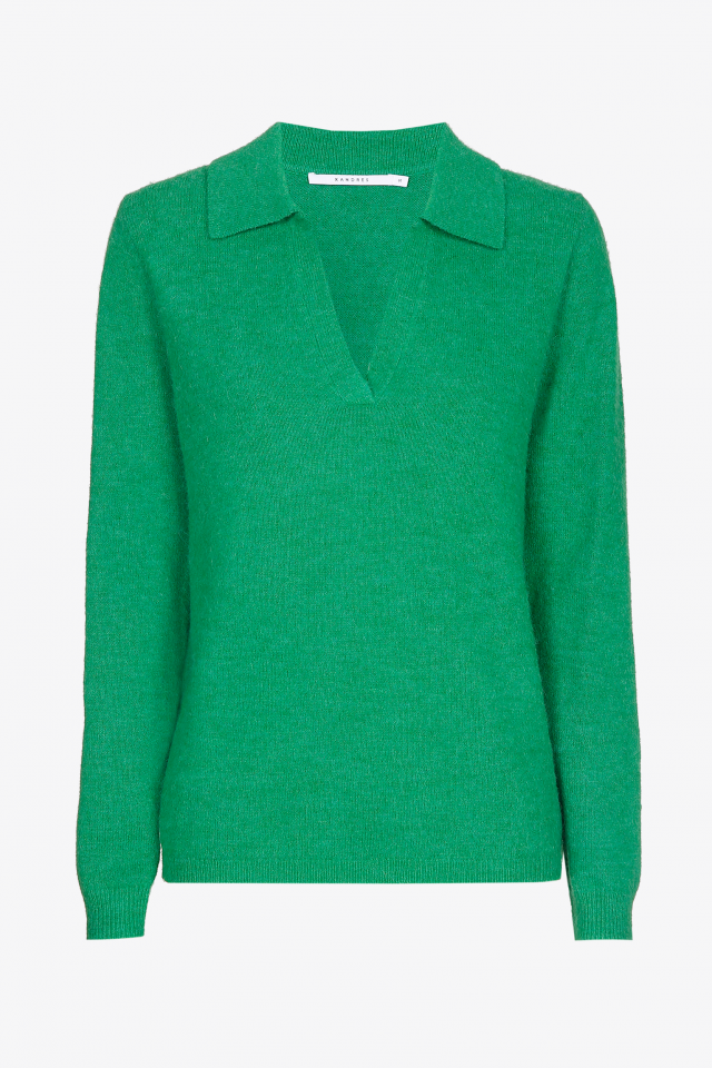 Polo jumper in alpaca blend