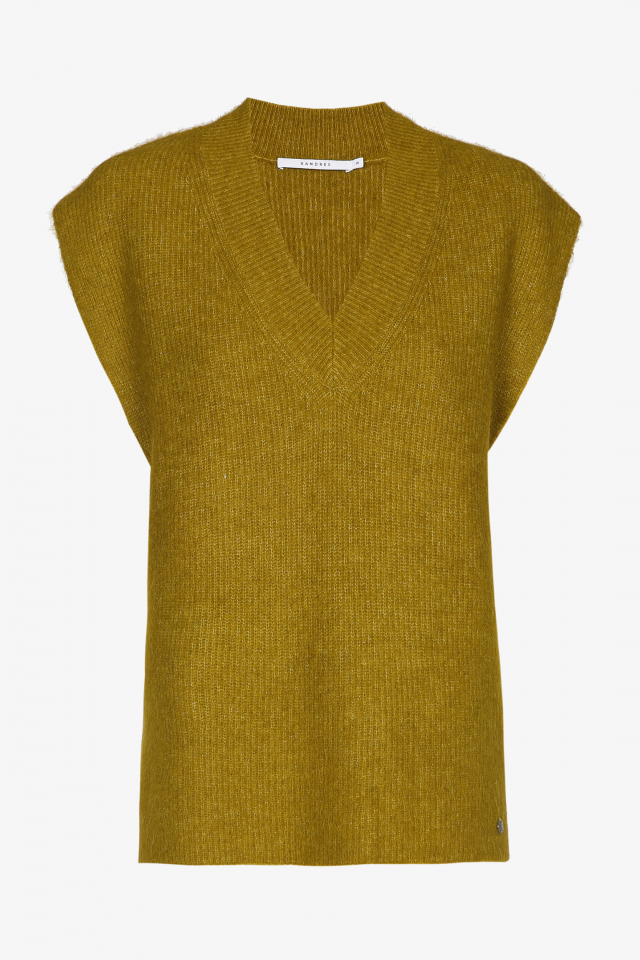 Sleeveless sweater in wool blend
