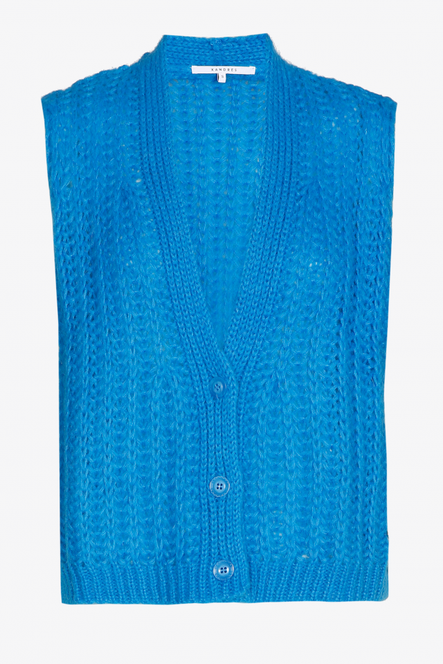 Mouwloze vest met knopen