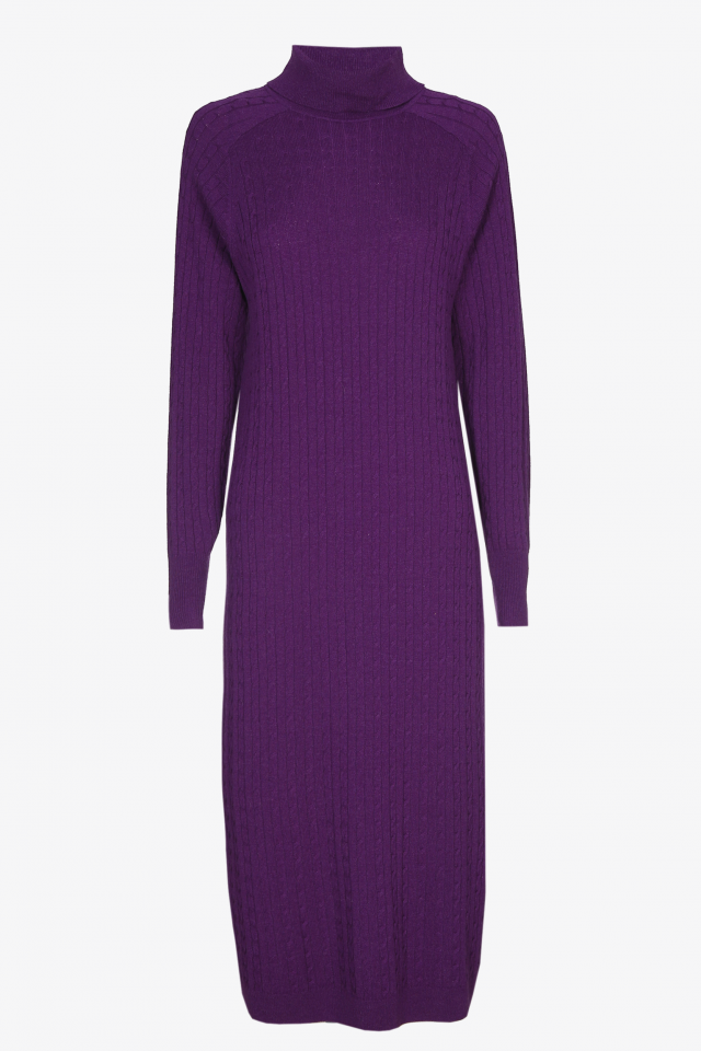 Dress in cashmere and wool blend