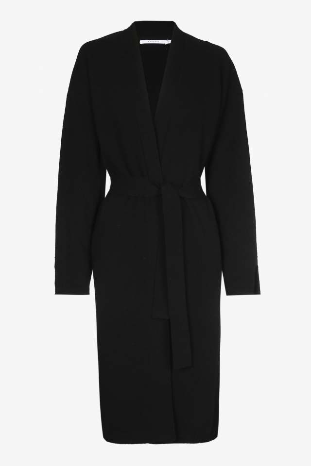 Lange cardigan met lint