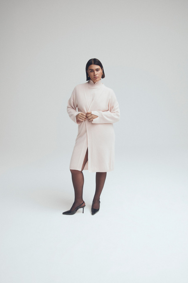 Lange cardigan met lint