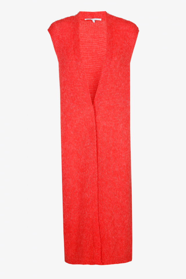 Lang mouwloze vest