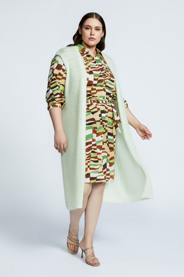 Lang mouwloze vest