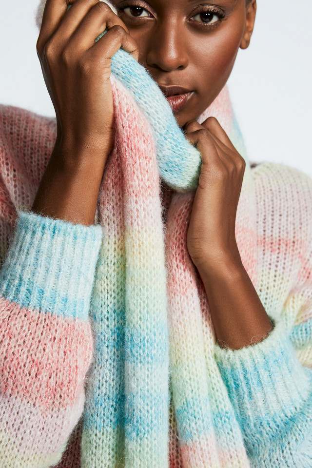 Colourful wool blend scarf