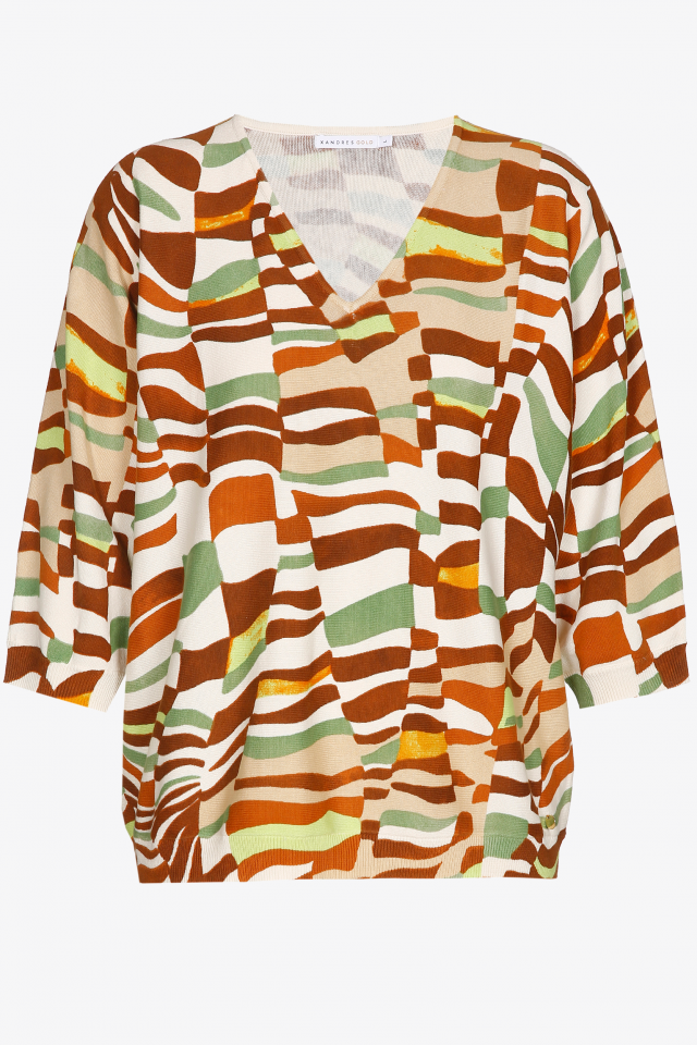 Pull ample à motif multicolore