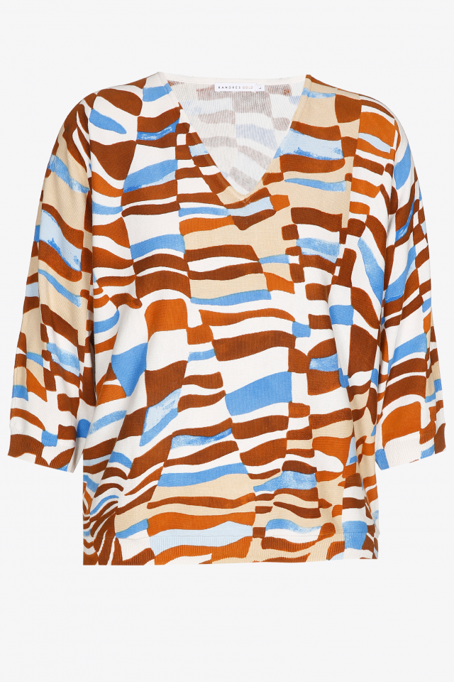 Pull ample à motif multicolore
