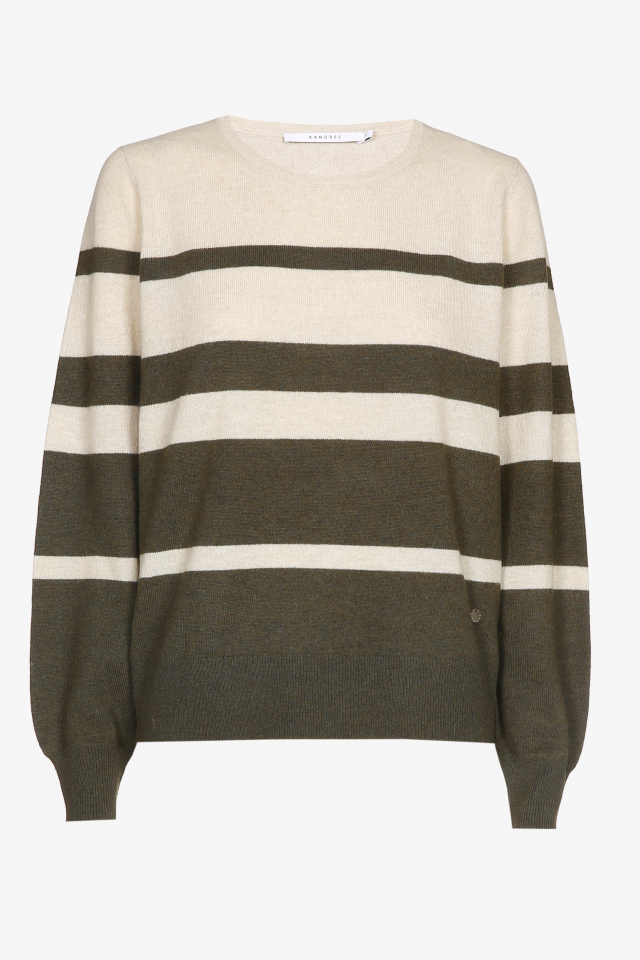 Pull rayé en mélange de cachemire