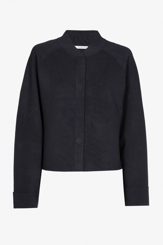 Gilet court avec col