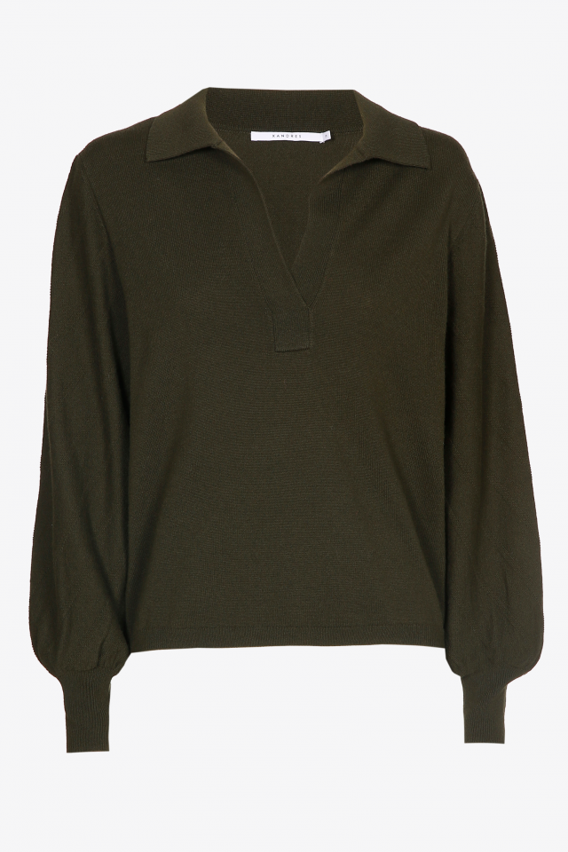 Pullover with polo collar