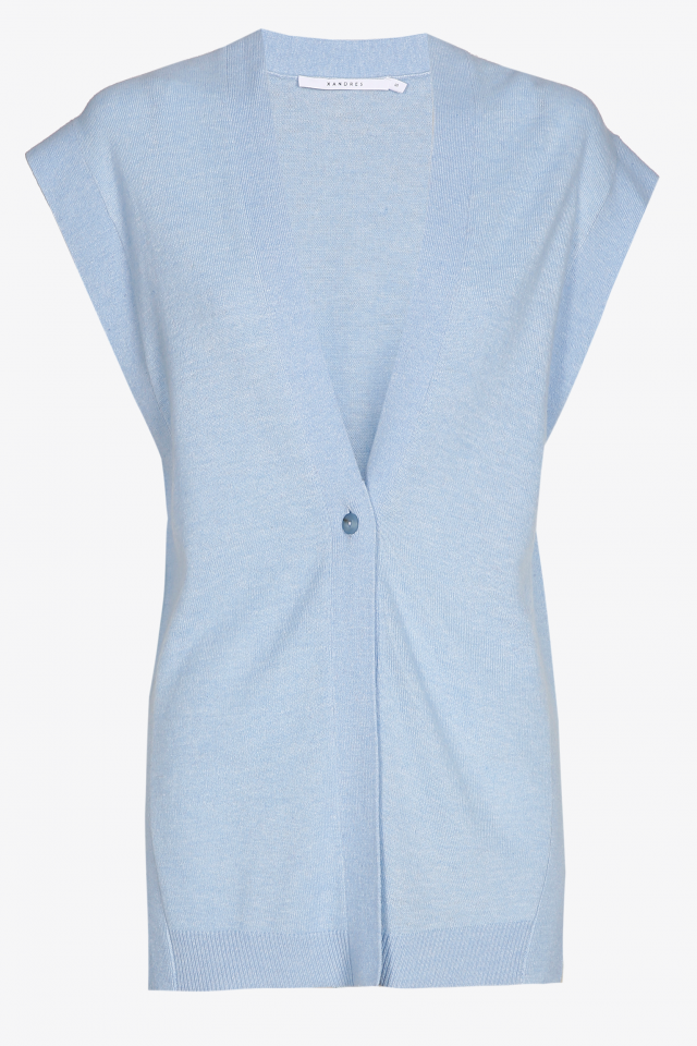 Sleeveless cardigan in a cashmere blend