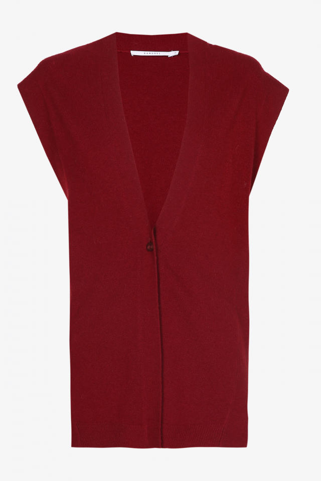 Sleeveless cardigan in a cashmere blend