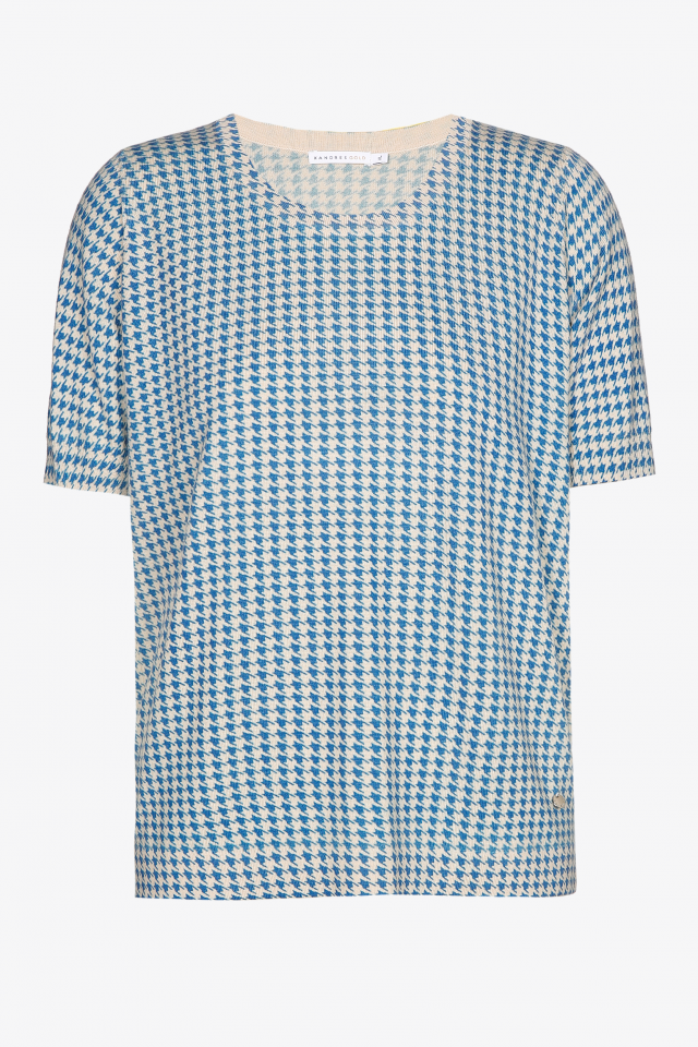 Wollen pull met print