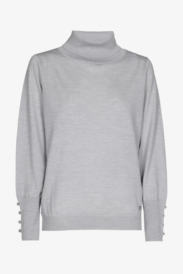 Pull en laine mérinos avec col